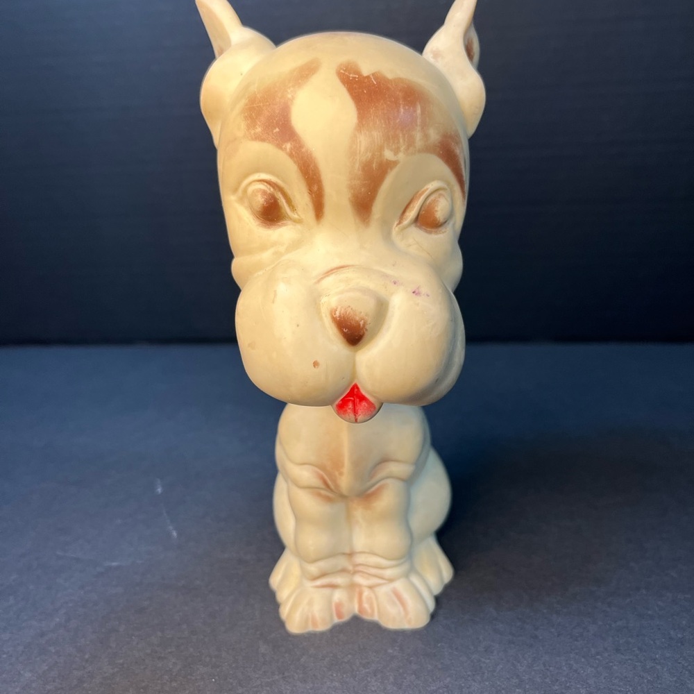 Vintage 1953 Rubber Latex Squeaky Bath Tub Toy Dog Kaysam 7" Squeaker works